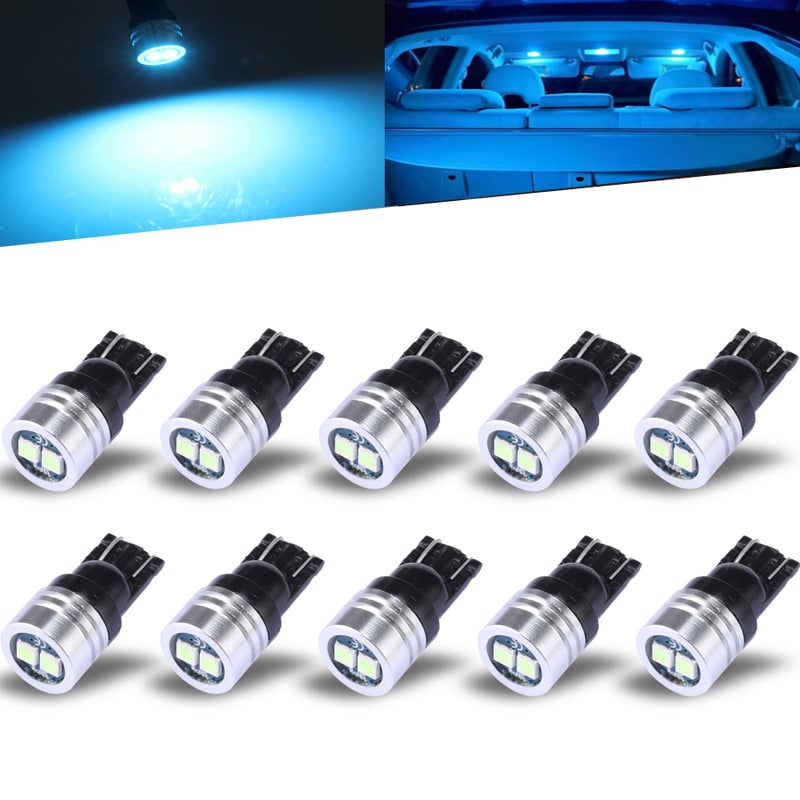 iBrightstar Extremely Bright 3030 Chipsets 168 175 194 2825 W5W T10 Wedge LED Bulbs for License Plate Interior Map Dome Trunk Lights, Ice Blue - Image 1